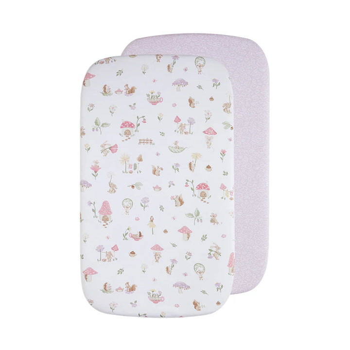 Bedside Bassinet/ Co Sleeper Fitted Sheets 2 Pack - Whimsical Wonderland