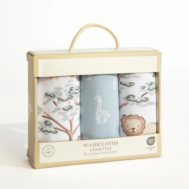 Wild Safari 3pk Washcloth Gift Set