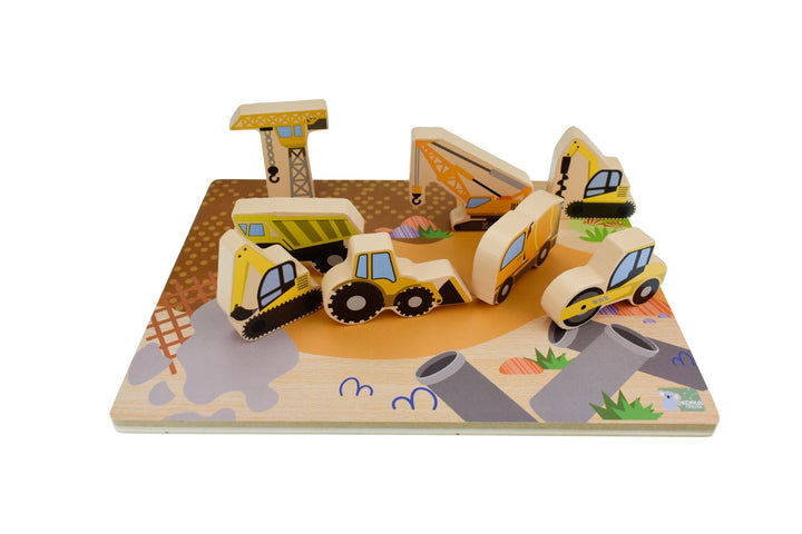 Construction Chunky Wooden Puzzle/Playset