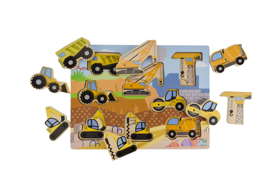 Construction Chunky Wooden Puzzle/Playset