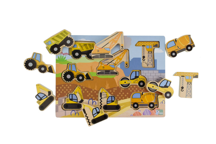 Construction Chunky Wooden Puzzle/Playset