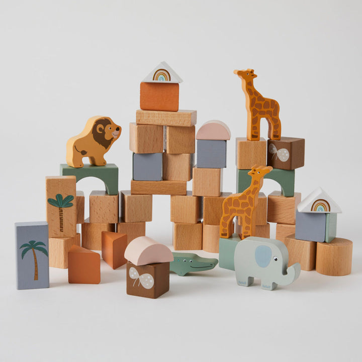 Wooden Jungle Animals Stacking Block Set