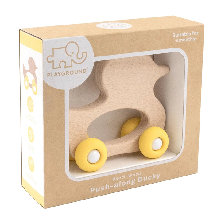 Wooden Push-Along Wheelie Ducky