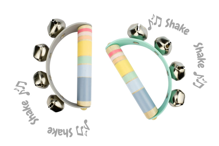Wooden Rainbow Jingle Bell Shakers