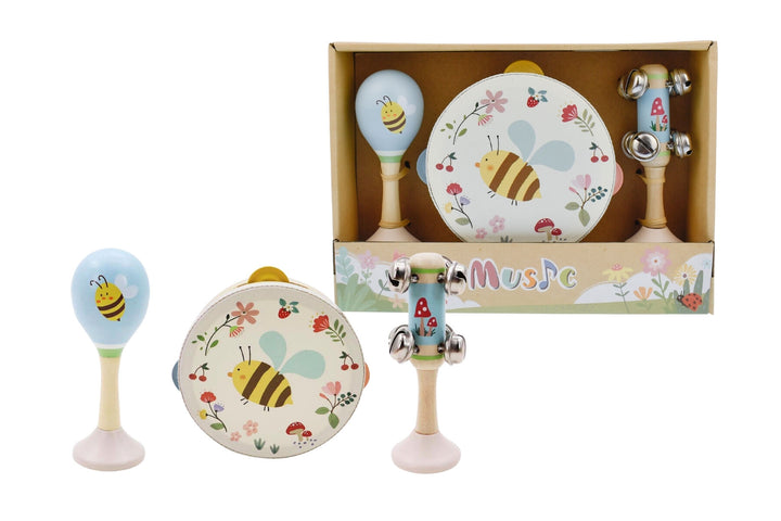 Wooden Spring Insect 3 Piece Music Set - Assorted