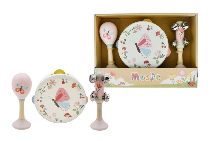 Wooden Spring Insect 3 Piece Music Set - Assorted