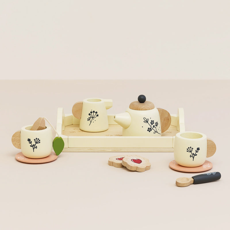 Le Toy Van Wooden Tea Set & Tray - 12 Pieces