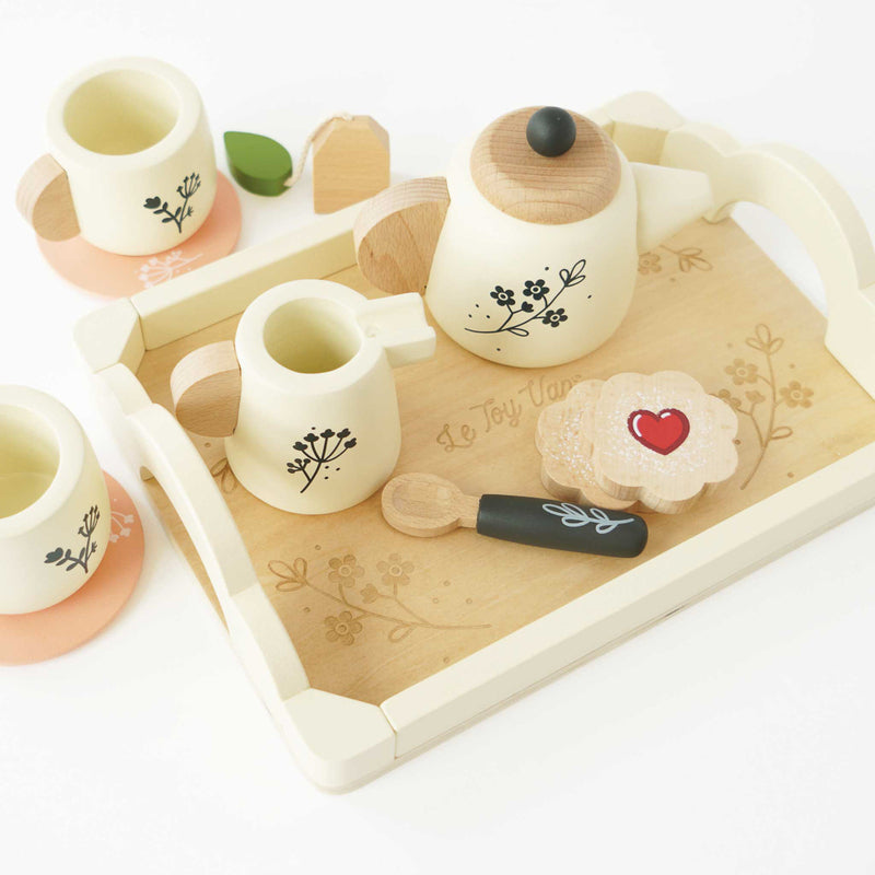Le Toy Van Wooden Tea Set & Tray - 12 Pieces