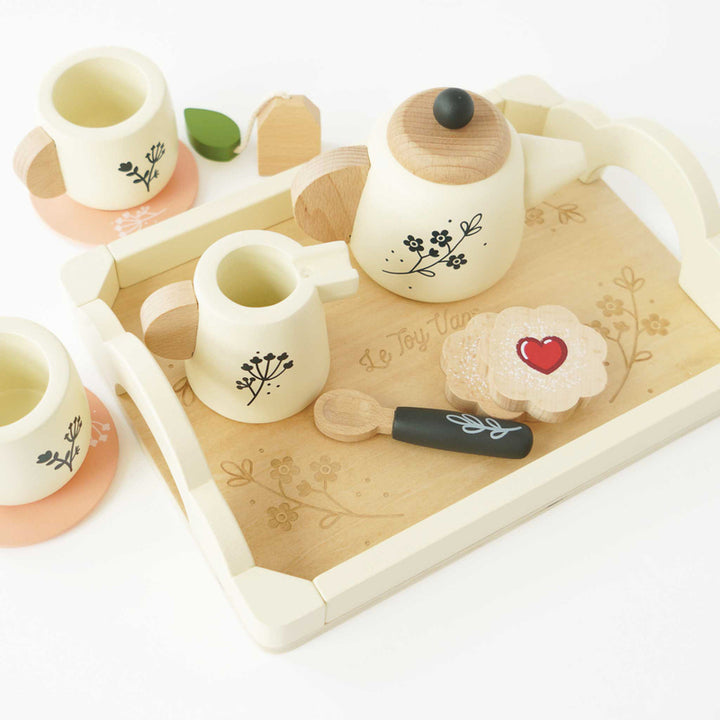 Le Toy Van Wooden Tea Set & Tray - 12 Pieces
