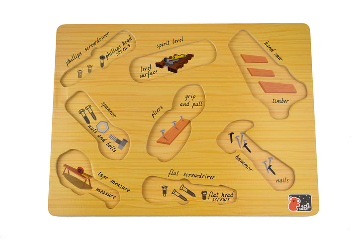 Wooden Work Tool Peg Puzzle