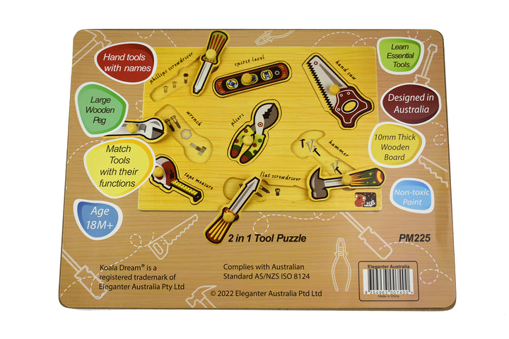 Wooden Work Tool Peg Puzzle