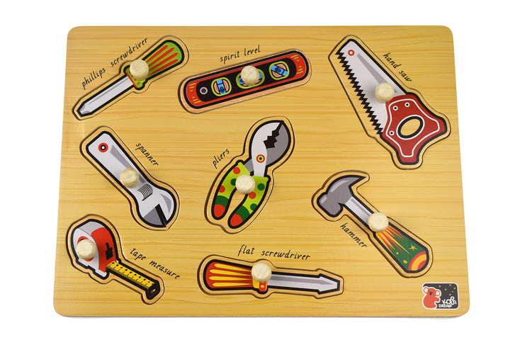 Wooden Work Tool Peg Puzzle