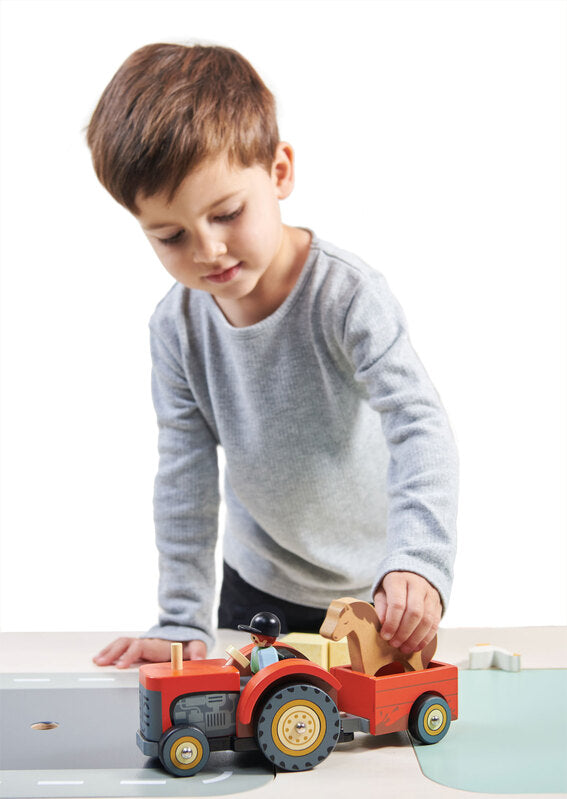 Wooden Farmyard Tractor Play Set