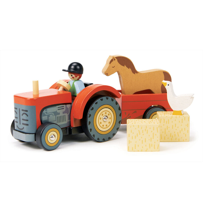 Wooden Farmyard Tractor Play Set