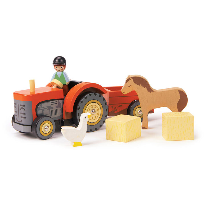 Wooden Farmyard Tractor Play Set