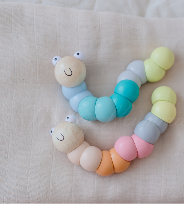 Wooden Pastel Wriggly Wooden Worms