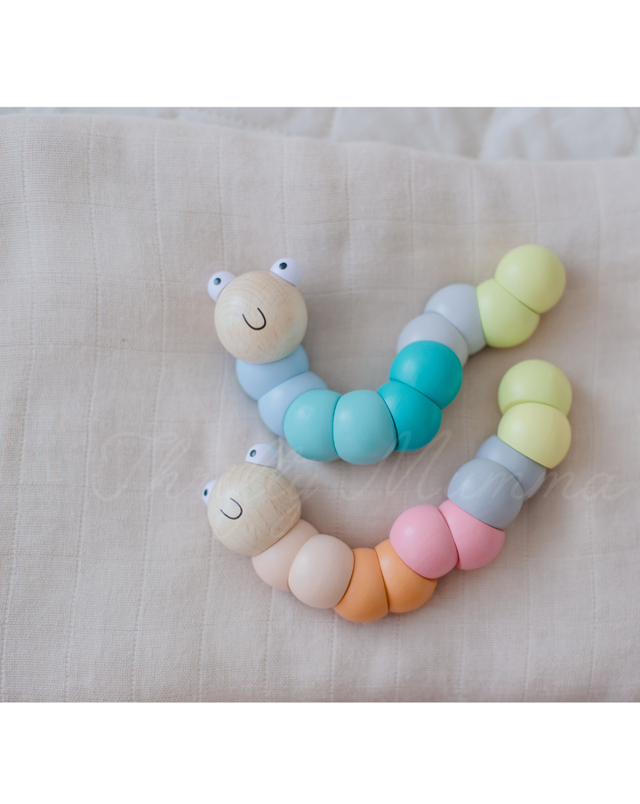 Wooden Pastel Wriggly Wooden Worms