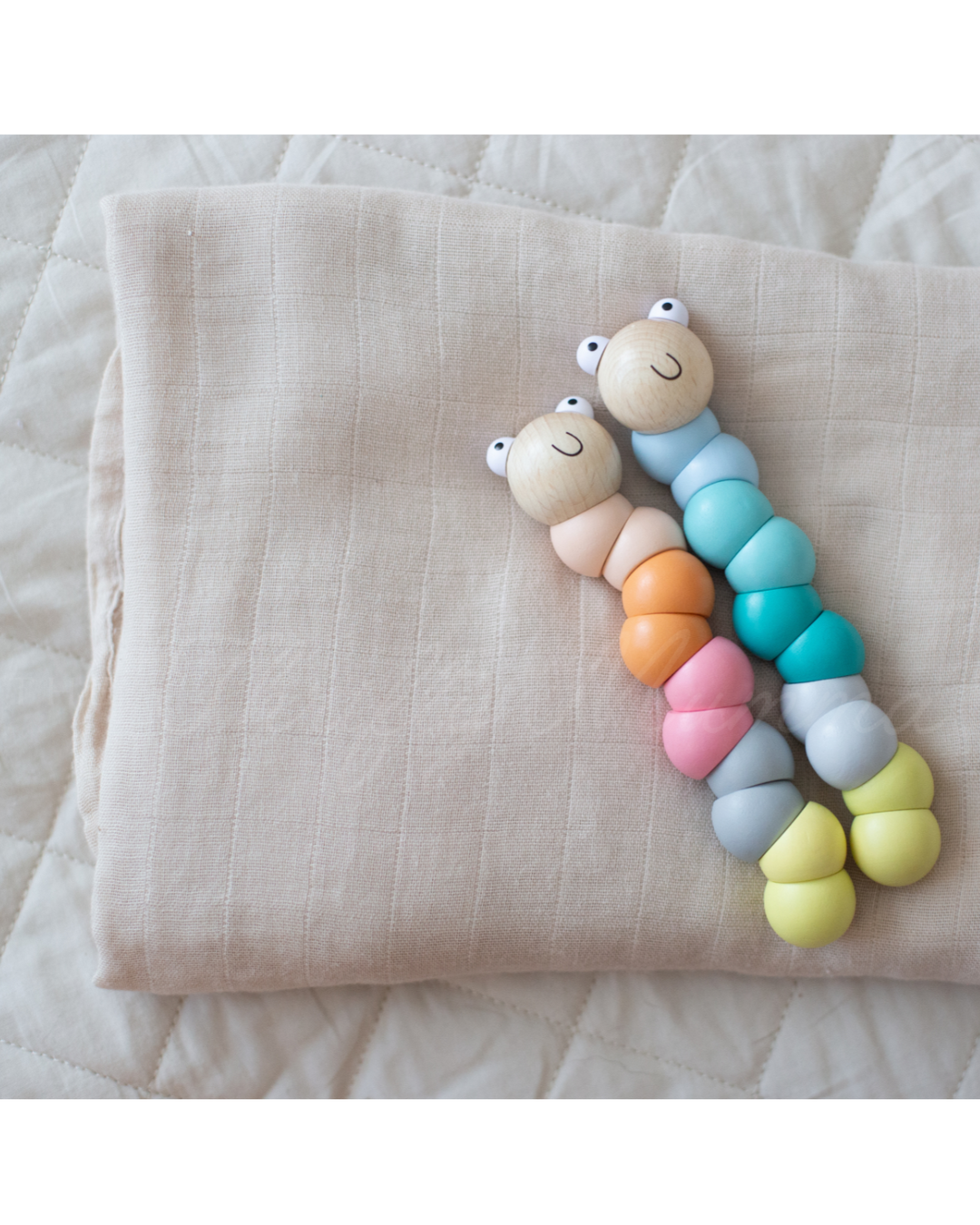 Wooden Pastel Wriggly Wooden Worms