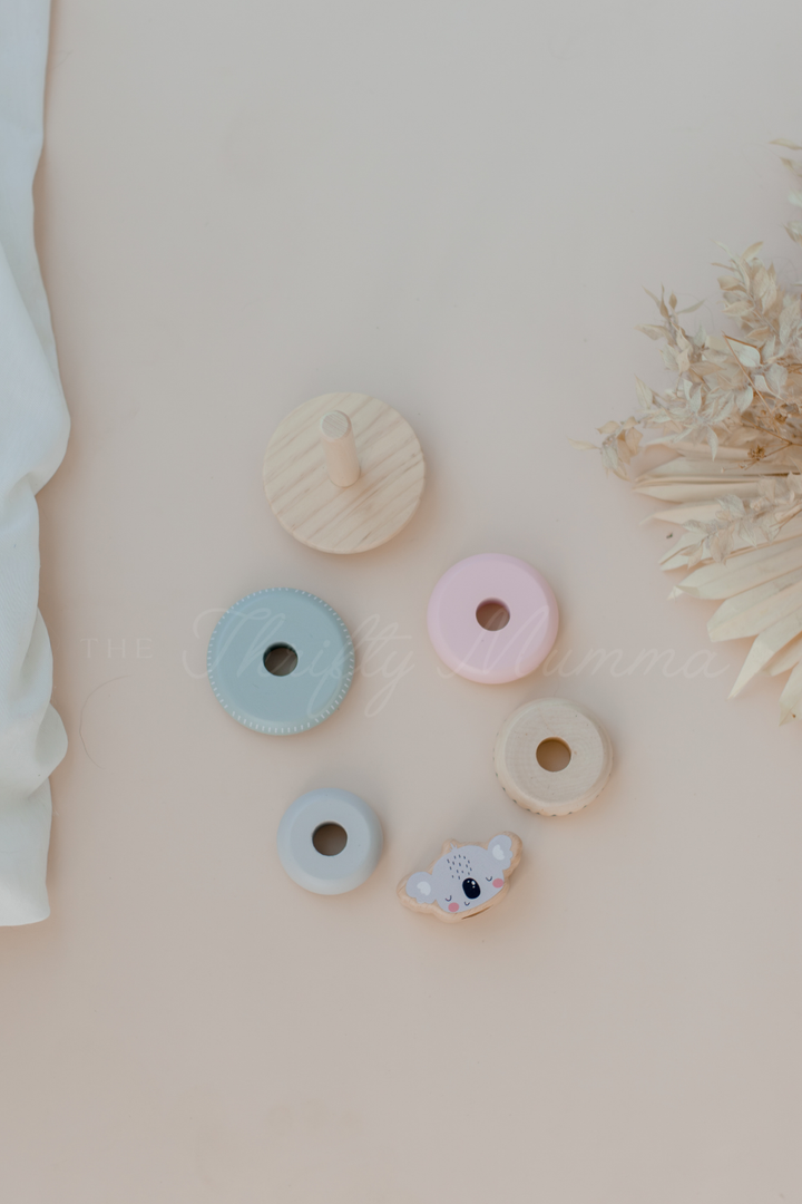 Wooden Ring Stacker Toy - Koala