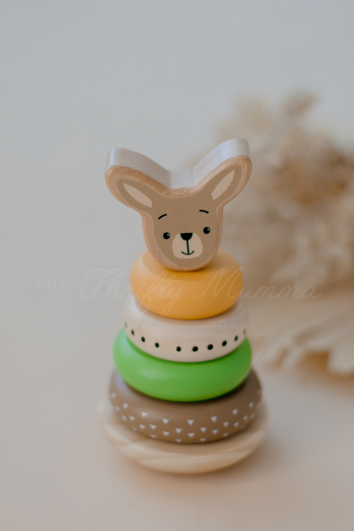 Wooden Ring Stacker Toy - Kangaroo