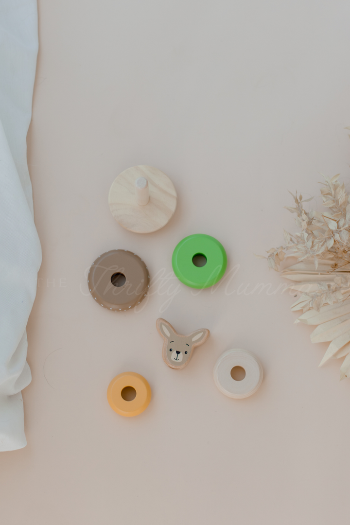 Wooden Ring Stacker Toy - Kangaroo