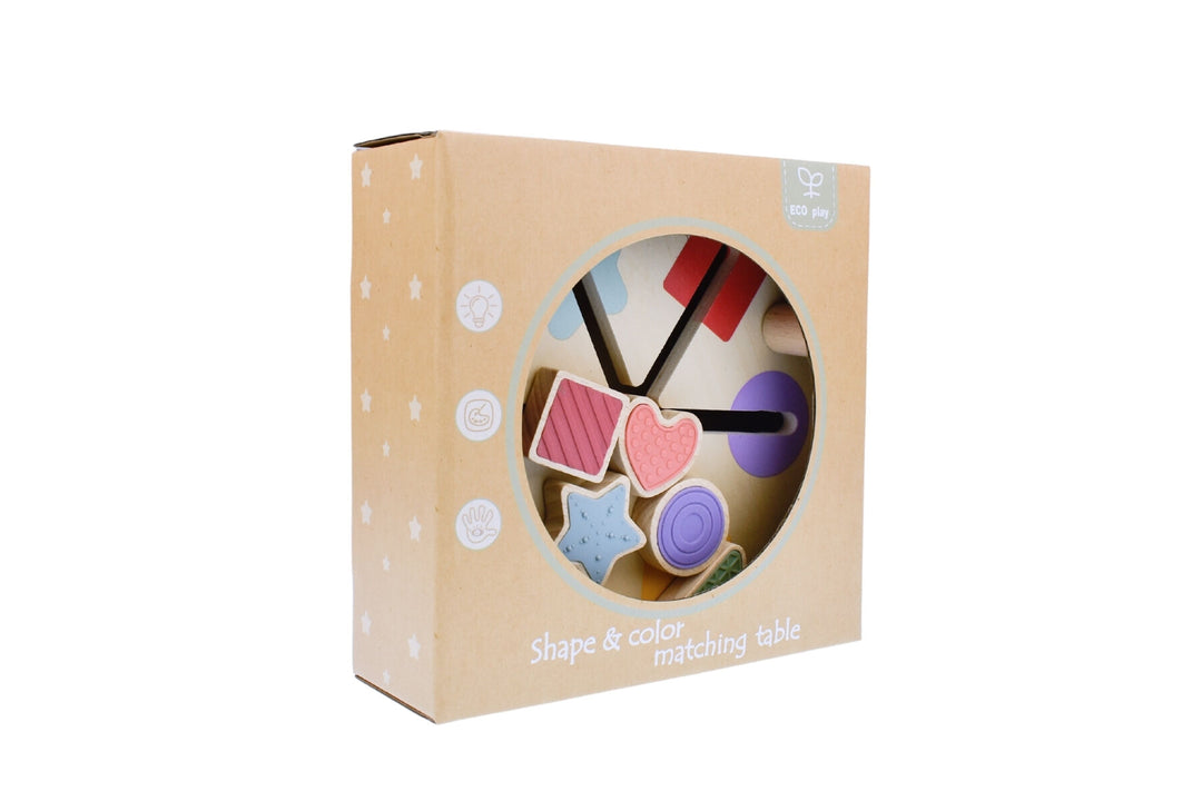 Wooden Shape and Colour Match Activity Table