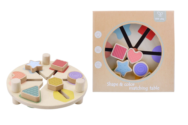 Wooden Shape and Colour Match Activity Table