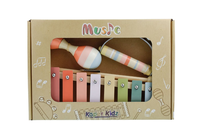 Wooden Xylophone 3 Piece Music Set