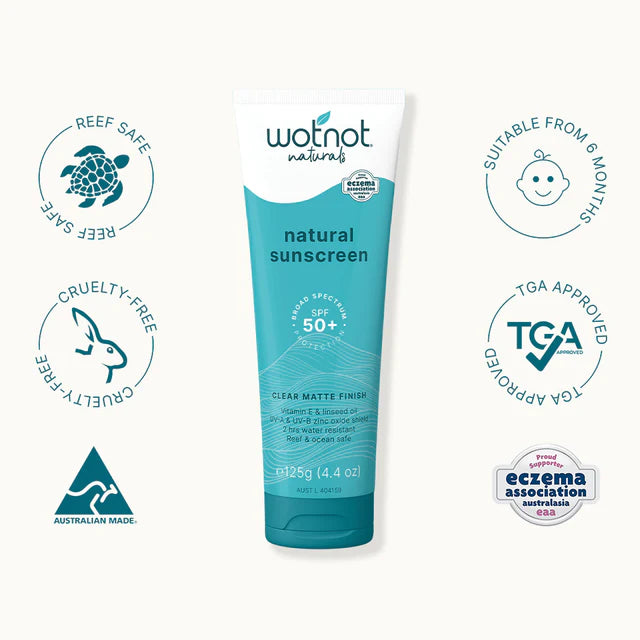 Wotnot Natural Sunscreen with Matte Finish SPF 50 125g