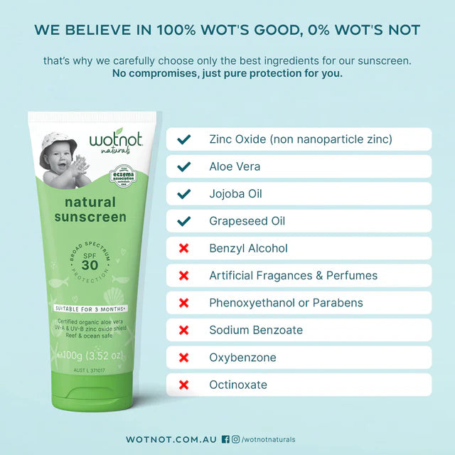 Wotnot Moisturising Baby Sunscreen SPF 30 100g