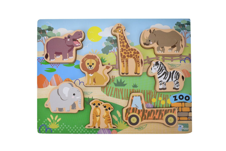 Zoo Animals Chunky Wooden Puzzle/Playset