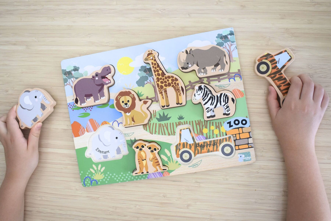 Zoo Animals Chunky Wooden Puzzle/Playset