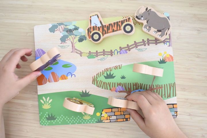 Zoo Animals Chunky Wooden Puzzle/Playset
