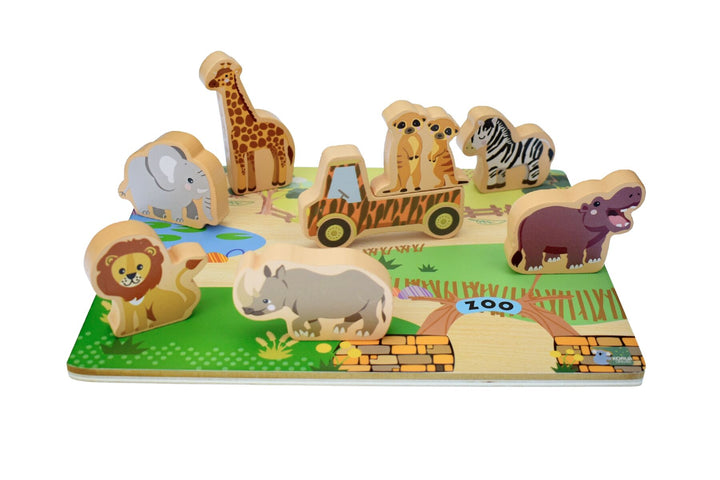Zoo Animals Chunky Wooden Puzzle/Playset