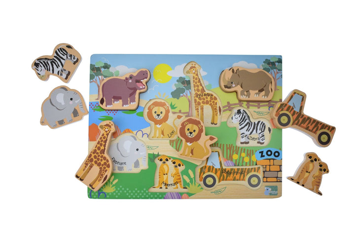 Zoo Animals Chunky Wooden Puzzle/Playset