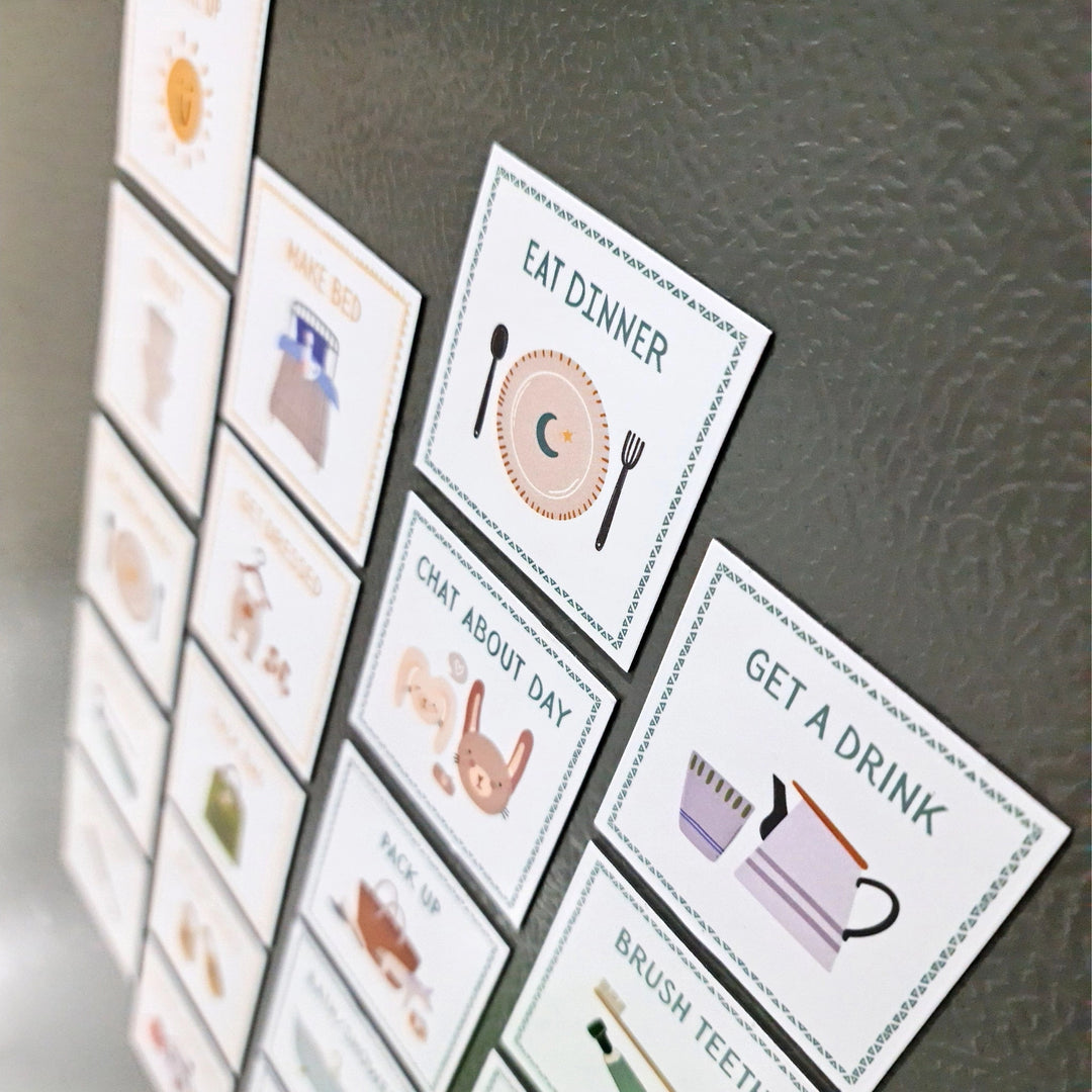 The Creative Sprout Magnetic Morning/Evening Routine Cards - 20 Pack