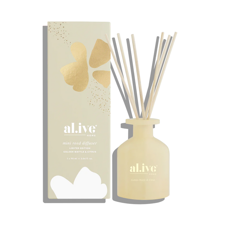 al.ive Mini Reed Diffuser - Golden Wattle & Citrus