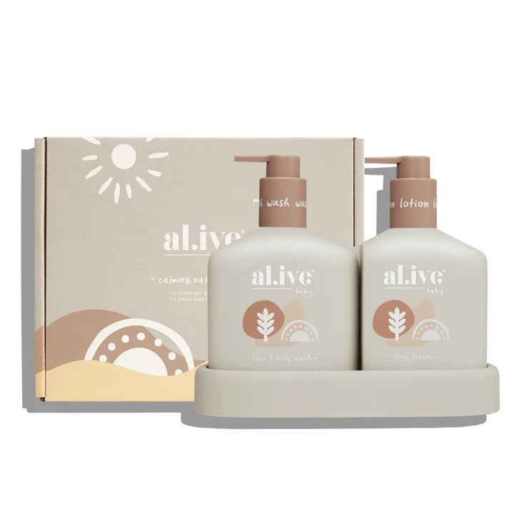 al.ive body Calming Oatmeal Baby Duo Wash & Body Lotion Tray Gift Set