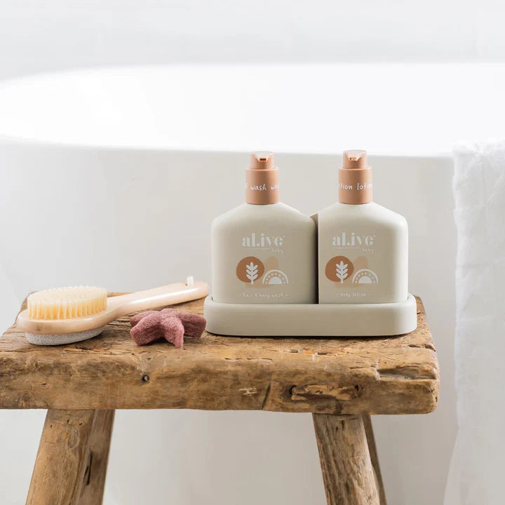 al.ive body Calming Oatmeal Baby Duo Wash & Body Lotion Tray Gift Set
