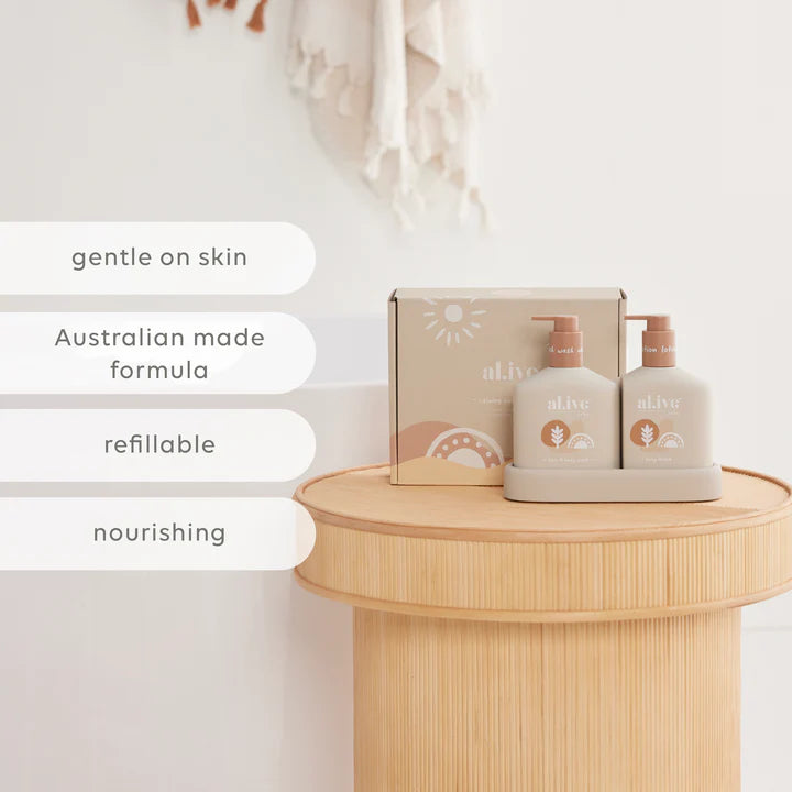 al.ive body Calming Oatmeal Baby Duo Wash & Body Lotion Tray Gift Set