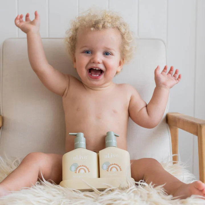 al.ive body Pear Baby Duo Wash & Body Lotion Tray Gift Set