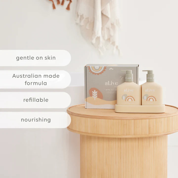 al.ive body Pear Baby Duo Wash & Body Lotion Tray Gift Set