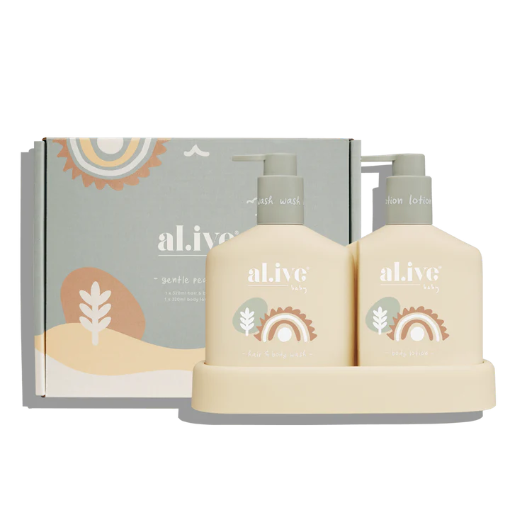 al.ive body Pear Baby Duo Wash & Body Lotion Tray Gift Set