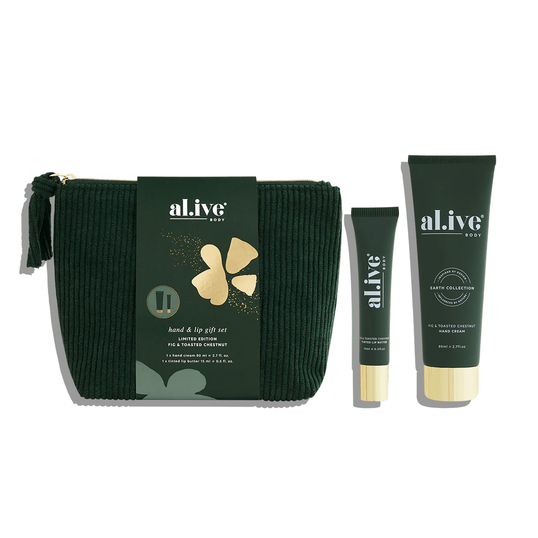 al.ive body Hand & Lip Gift Set - Fig & Toasted Chestnut