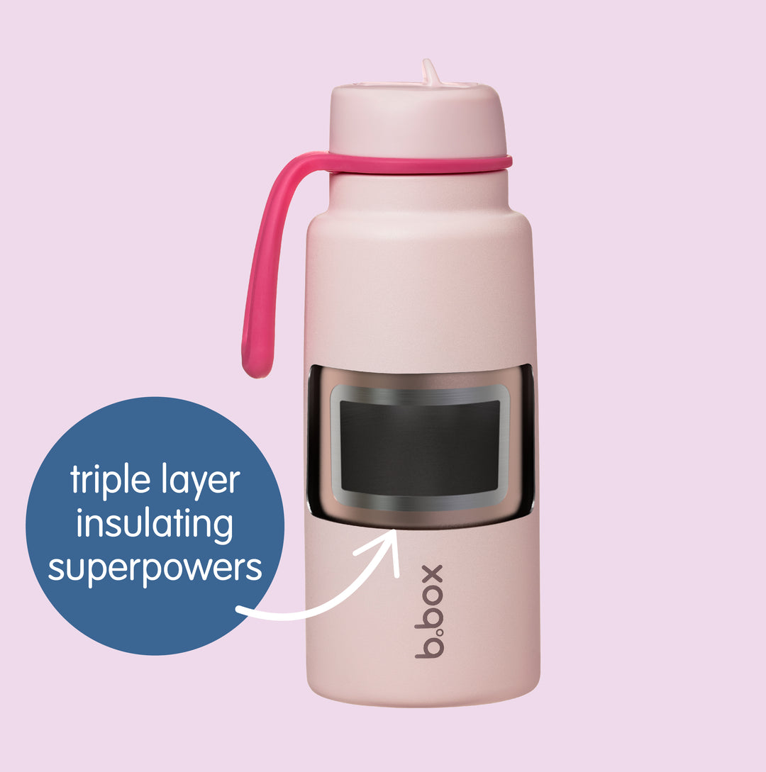 b.box - 1L Insulated Flip Top Drink Bottle - Berry
