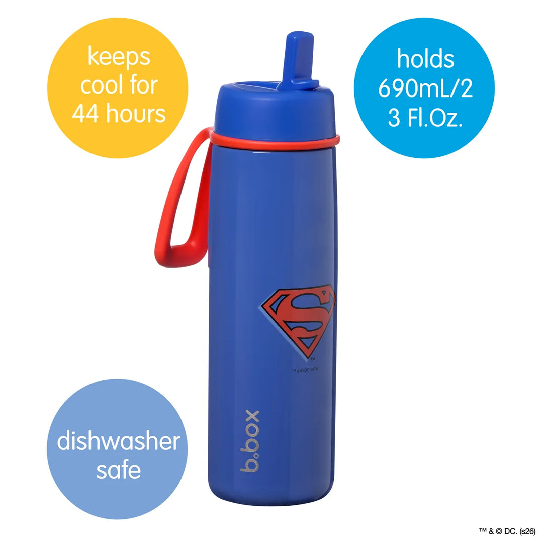b.box Insulated Flip Top Drink Bottle 690ml - Superman