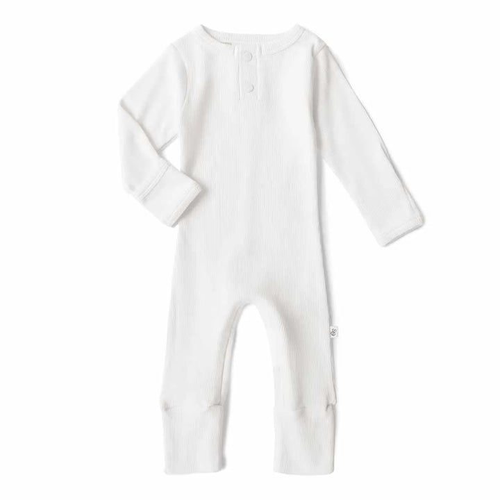 Snuggle Hunny Organic Ribbed Growsuit - Milk