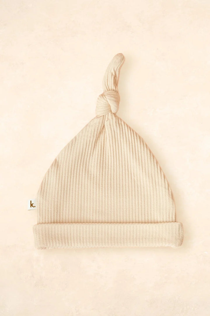 Kiin Organic Bamboo Stretch Knotted Beanie - Oat