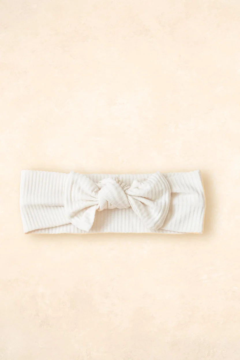 Kiin Organic Bamboo Stretch Bow Headband - Ivory