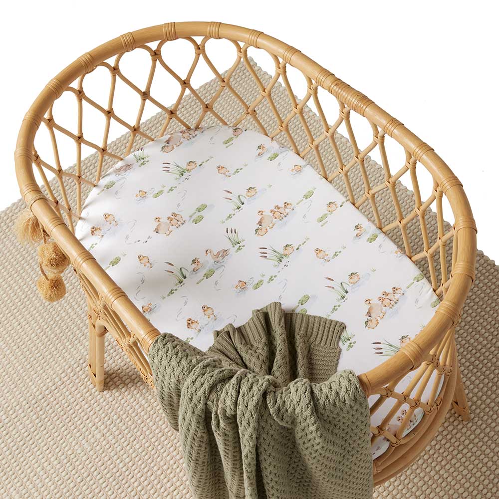 Snuggle Hunny Bassinet Sheet & Change Pad Cover - Duck Pond